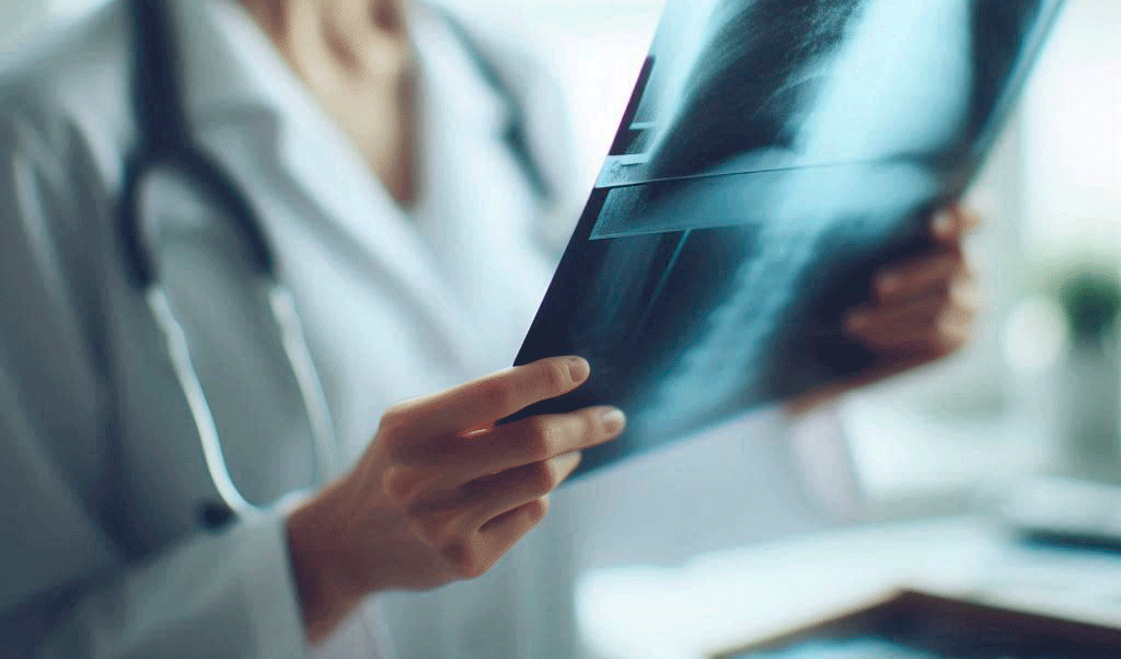 Doctora viendo radiografía Doctora viendo radiografía